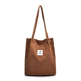 Women Canvas Tote Bag Corduroy Shopping Eco Cloth Handbag Shoulder Reusable