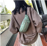 Women Chest Bag PU Fanny Pack Shoulder Bag Ladies Waist Pack