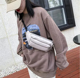 Women Chest Bag PU Fanny Pack Shoulder Bag Ladies Waist Pack