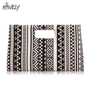 Classic & Geometric Patterns Handbags Canvas Clutches Evening Bags