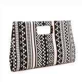 Classic & Geometric Patterns Handbags Canvas Clutches Evening Bags