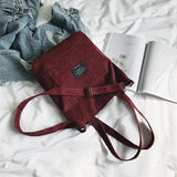 Women Corduroy Zipper Shoulder Bag Casual Tote