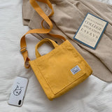 Corduroy Zipper Shoulder Bag Handbag for Women