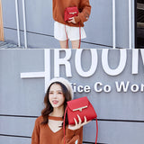 Women Crossbody Bag Square Red Zipper Slot Casual Shoulder Print Mini Bag