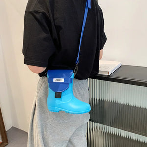 Women Boot Crossbody Bags Small Shoulder Bag Funny Rubber Messenger Bag
