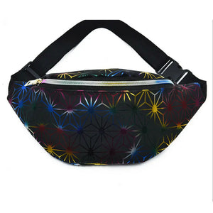 Women PU Waterproof Cross-body Waist Pack Portable Zipper Bag