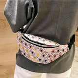 Women PU Waterproof Cross-body Waist Pack Portable Zipper Bag
