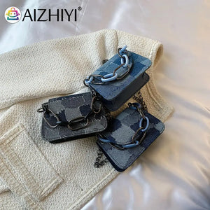 Mini Flap Stitching Handbag Chain Shoulder Bag