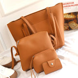 Women 4pc Set Handbag Shoulder Bags Tote Bag Crossbody Wallet Sac a Main Femme