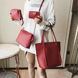 Women 4pc Set Handbag Shoulder Bags Tote Bag Crossbody Wallet Sac a Main Femme