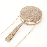 Women Bling Round Diamond Evening Bags Wedding Dinner Wallets