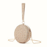 Women Bling Round Diamond Evening Bags Wedding Dinner Wallets