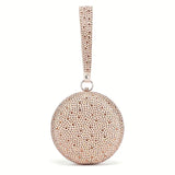 Women Bling Round Diamond Evening Bags Wedding Dinner Wallets