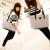 Canvas Shoulder Bags Appliques Portable Women's Handbags Large Capacity