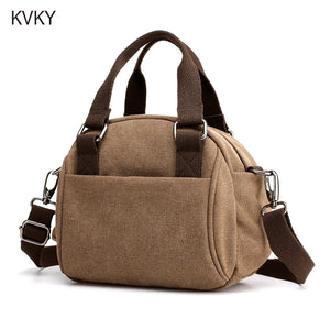 Canvas Small Shoulder Bag Women Crossbody Messenger Tote Girls Vintage Handbag