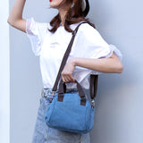 Canvas Small Shoulder Bag Women Crossbody Messenger Tote Girls Vintage Handbag