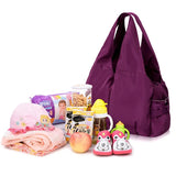 Women Large Nylon Shoulder Bag Waterproof Tote Famous Purple Handbag