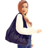 Women Large Nylon Shoulder Bag Waterproof Tote Famous Purple Handbag
