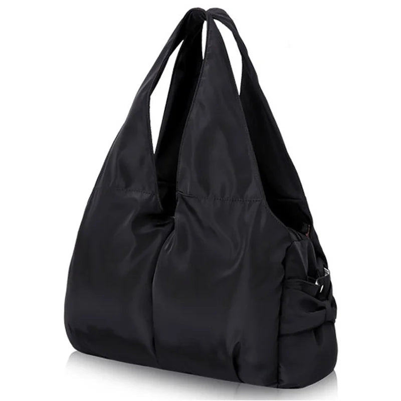 Women Large Nylon Shoulder Bag Waterproof Tote Famous Purple Handbag