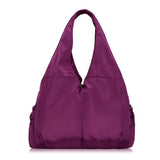 Women Large Nylon Shoulder Bag Waterproof Tote Famous Purple Handbag