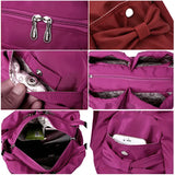 Women Large Nylon Shoulder Bag Waterproof Tote Famous Purple Handbag