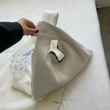 Striped Large Capacity Women's Tote Bag for Autumn Casual Shopping