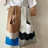 Boho Beach Bag Casual Large Capacity Shopping Bag Lightweight Shoulder Tote Bag