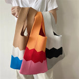 Boho Beach Bag Casual Large Capacity Shopping Bag Lightweight Shoulder Tote Bag