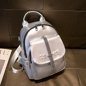 Women Leather Backpacks Shoulder Bags Designers Rivet Female Backpack