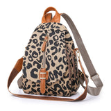 Leather Backpack Shoulder Bags Leopard Print School Travel Girls