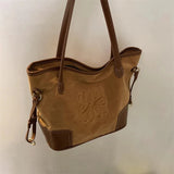 Retro Brown Crossbody Tote Bags Bucket Clutch Bag