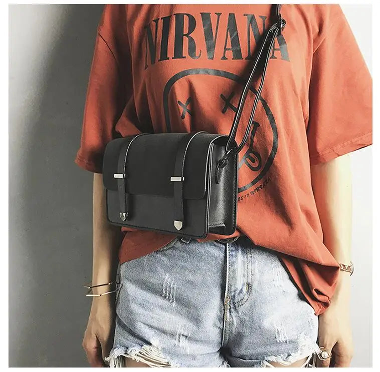 Matte PU Leather Women Messenger Bag Double Arrows Flap Bag