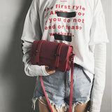 Matte PU Leather Women Messenger Bag Double Arrows Flap Bag
