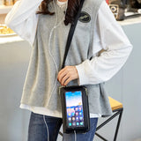 Women Messenger Bag Touch Screen Transparent Mobile Phone Bags Female