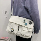 Canvas Messenger Bag Youth Casual Shoulder Crossbody Large Capacity