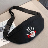Mini Bag Waist Packs Underarm Shoulder Bags Men Hand Print Anime Crossbody Bags