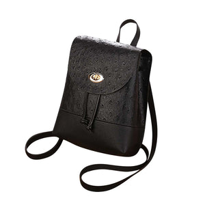 Women Mini Leather Backpack Solid Daily Travel Backpacks Women's Brown Backpack