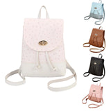 Women Mini Leather Backpack Solid Daily Travel Backpacks Women's Brown Backpack