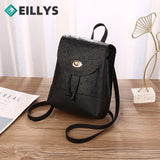 Women Mini Leather Backpack Solid Daily Travel Backpacks Women's Brown Backpack