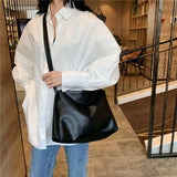 Women One-shoulder Messenger Bag Ladies Casual Tote Soft PU Leather