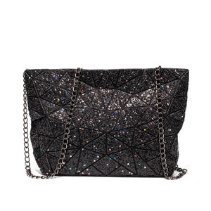 Plaid Laser Bag Geometric Chain Shoulder Bags Mini Clutch Handbag