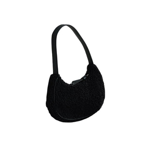 Women Plush Tote Handle Bag Casual Portable Shoulder Handbag