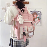 Purple Backpack For Teenage Girls Waterproof School Bags Ladies Casual Travel