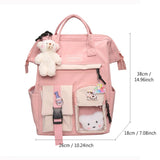 Purple Backpack For Teenage Girls Waterproof School Bags Ladies Casual Travel