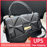 Women PU Leather Tote Crossbody Bag Set Plaid Shoulder Bag