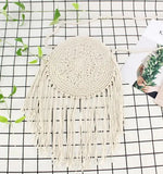 Women Round Tassel Crossbody Shoulder Bag Summer Straw Messenger Bags