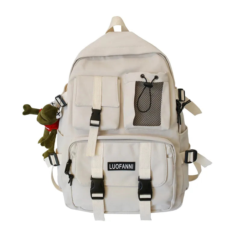 Women Nylon School Backpack with Anti Theft Rucksack
