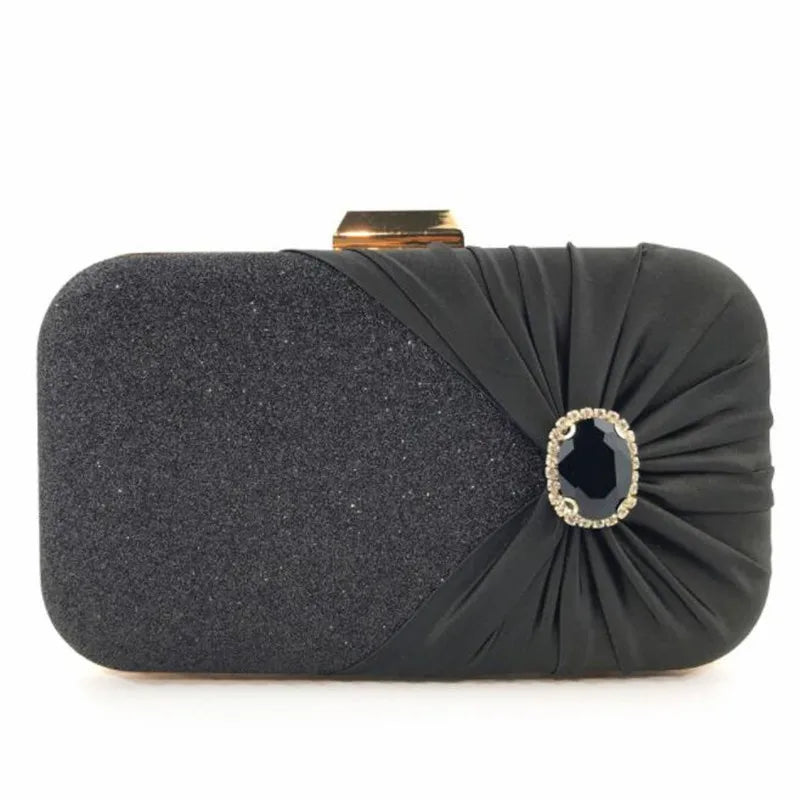 Silk Clutch Bags Striped Bling Purse Wedding Dinner Mini Banquet With Chain
