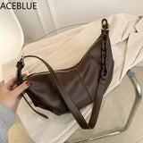 Vintage Soft Leather Crossbody Bag with Chains