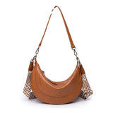 Women Solid PU Crossbody Bag with Guitar Strap Vegan Shoulder Messenger Satchels